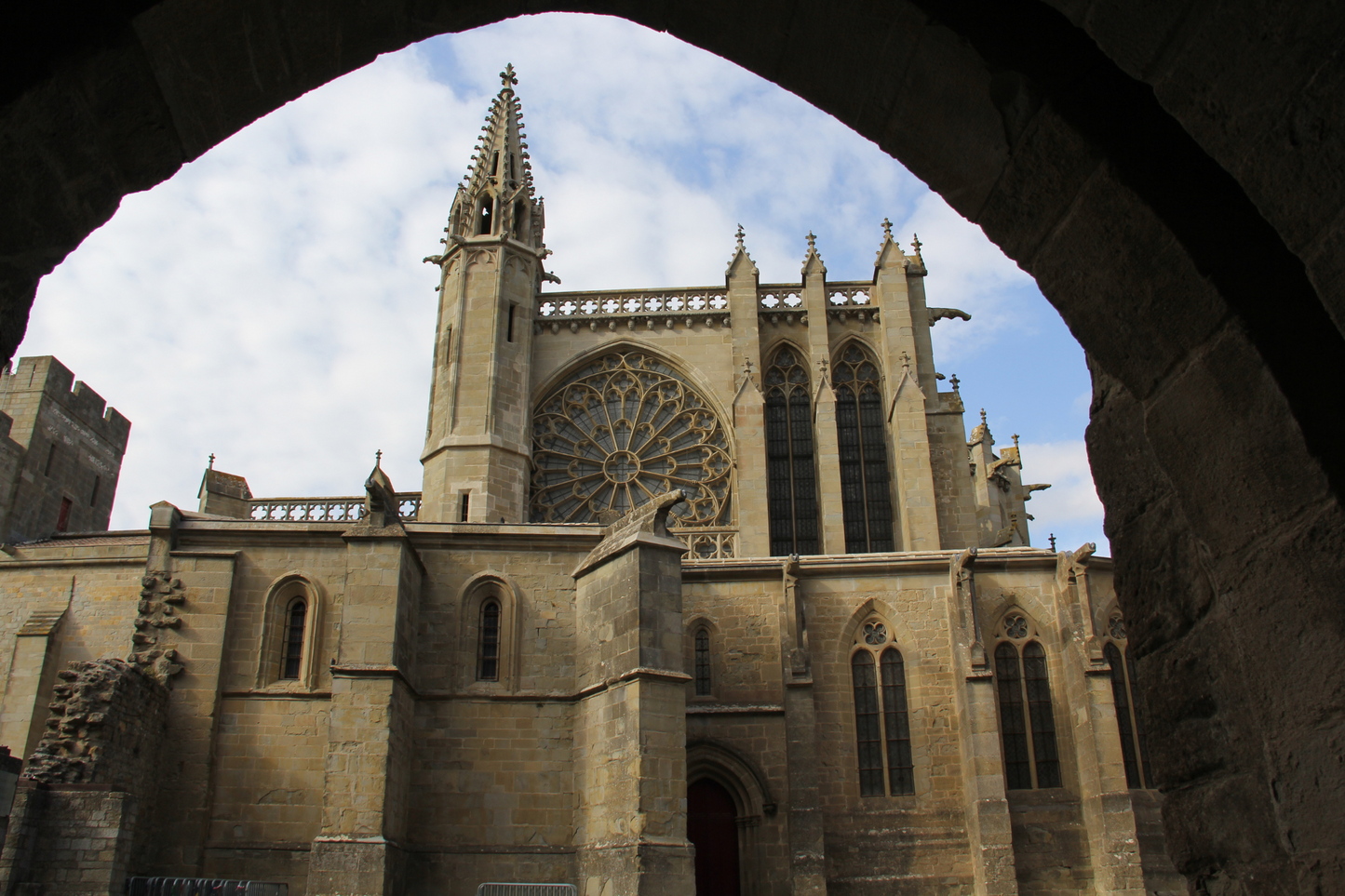 Carcassonne Medieval Citadel Basilica Saint-Nazaire Occitanie France Aude facade